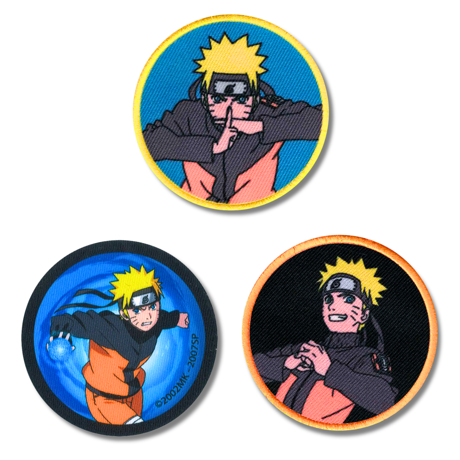 Sets of 3 Patented Iron on Patches - Dragonball, Onepiece, Pjmasks, Peppa Pig, Garfield, Spongebob, Paw Patrol or Naruto