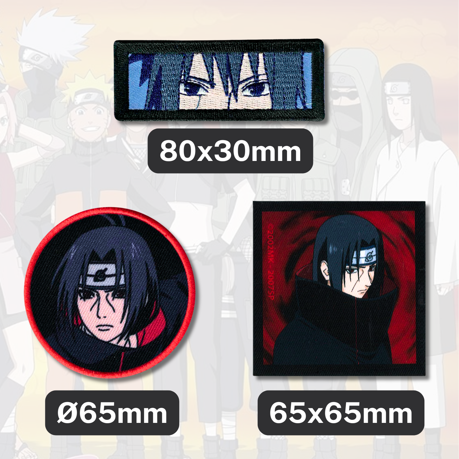 Sets of 3 Patented Iron on Patches - Dragonball, Onepiece, Pjmasks, Peppa Pig, Garfield, Spongebob, Paw Patrol or Naruto