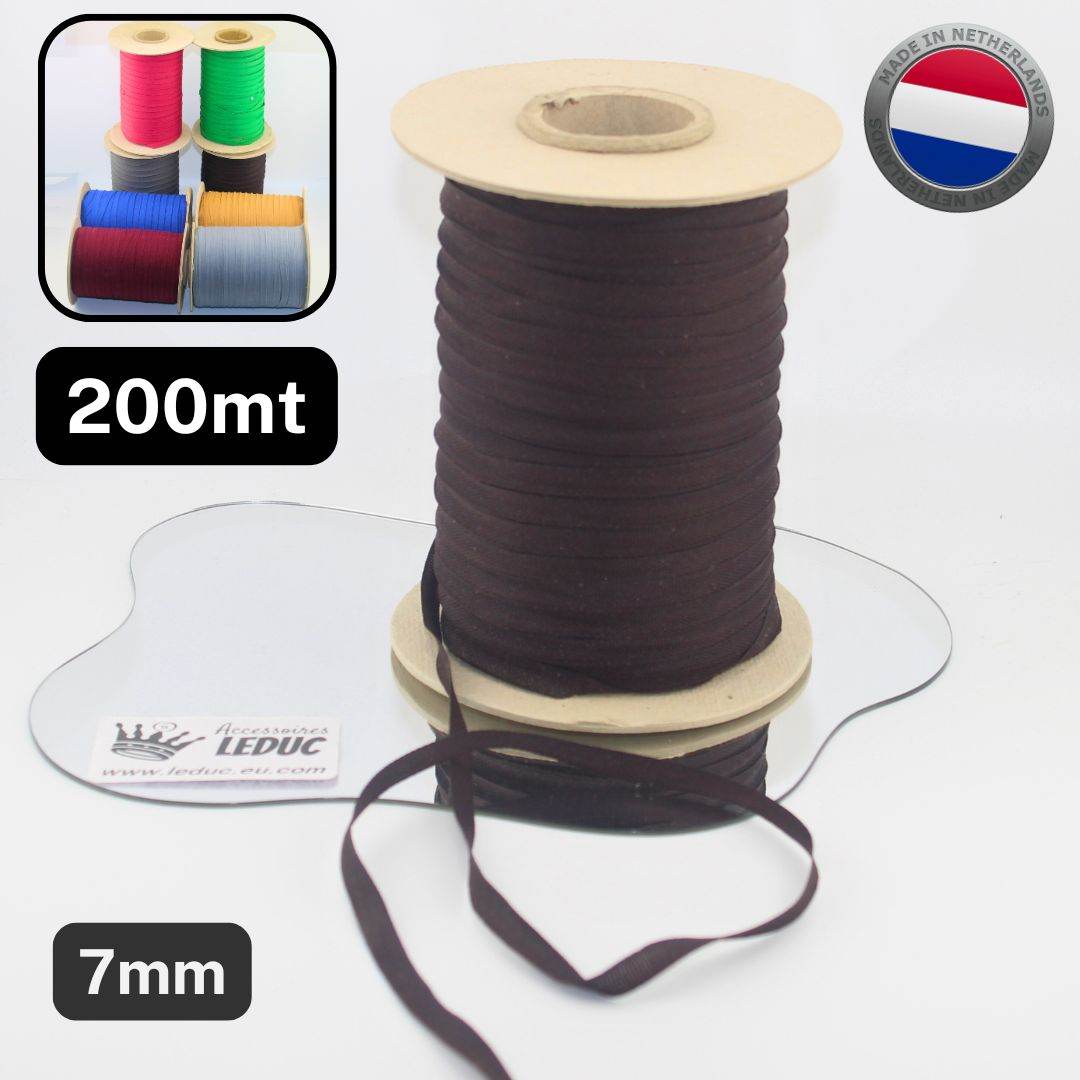 200 meters Polycotton Tape - Resistant, for Multiple Use - 7mm - Made in the Netherlands