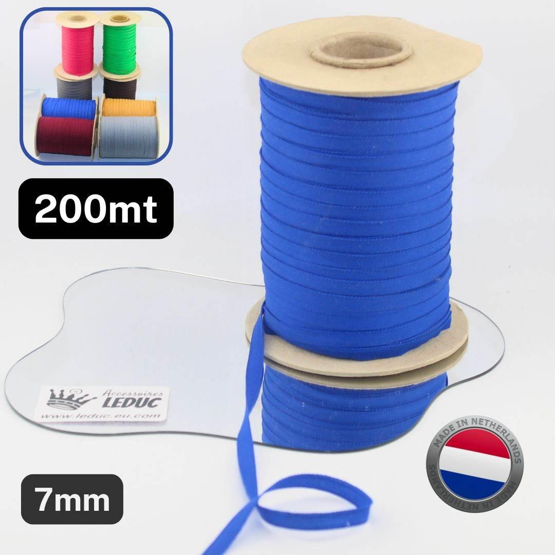 200 meters Polycotton Tape - Resistant, for Multiple Use - 7mm - Made in the Netherlands - ACCESSOIRES LEDUC BV