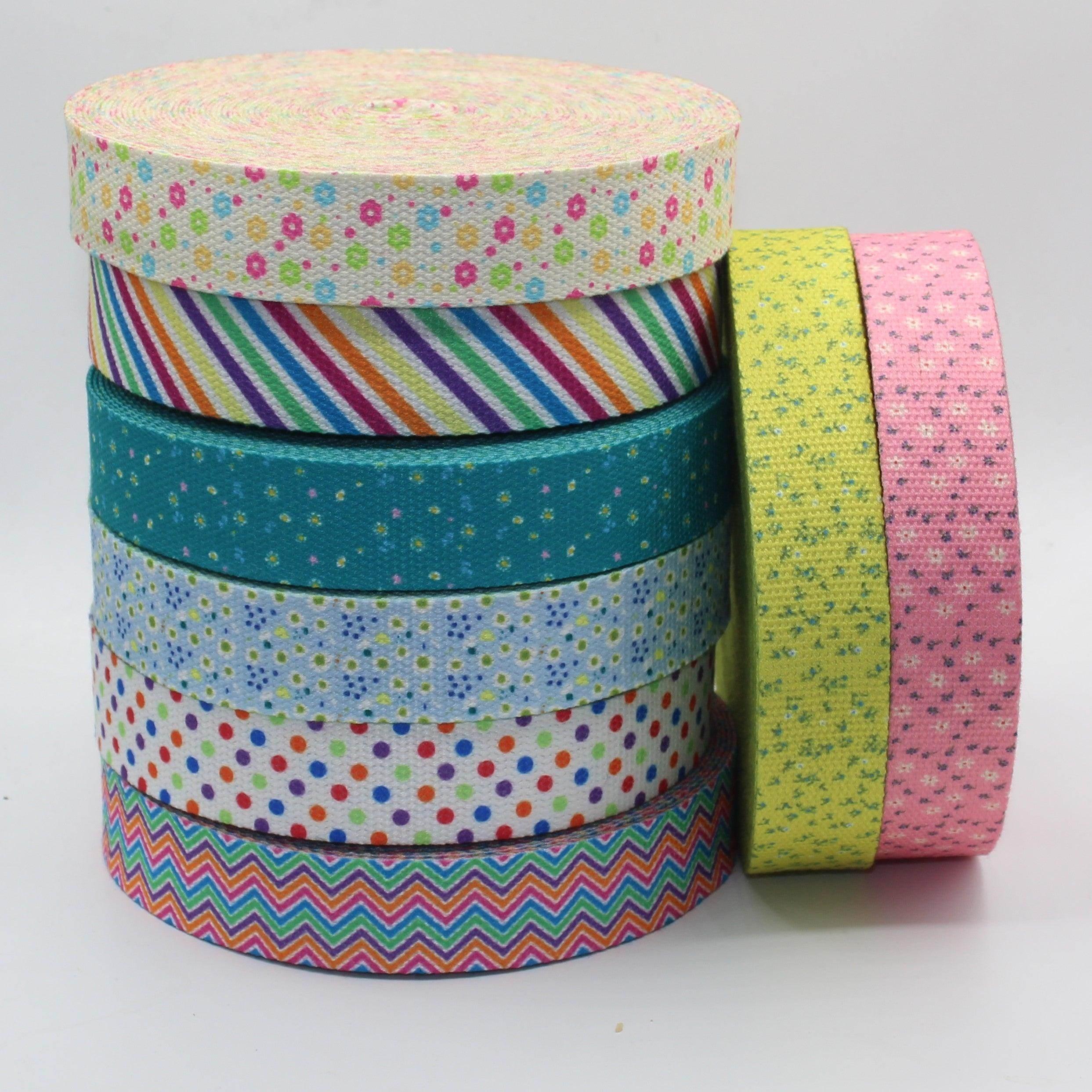 30mm Fancy Printed Cotton Webbing 5mt/10mt #RUB3520 - ACCESSOIRES LEDUC BV