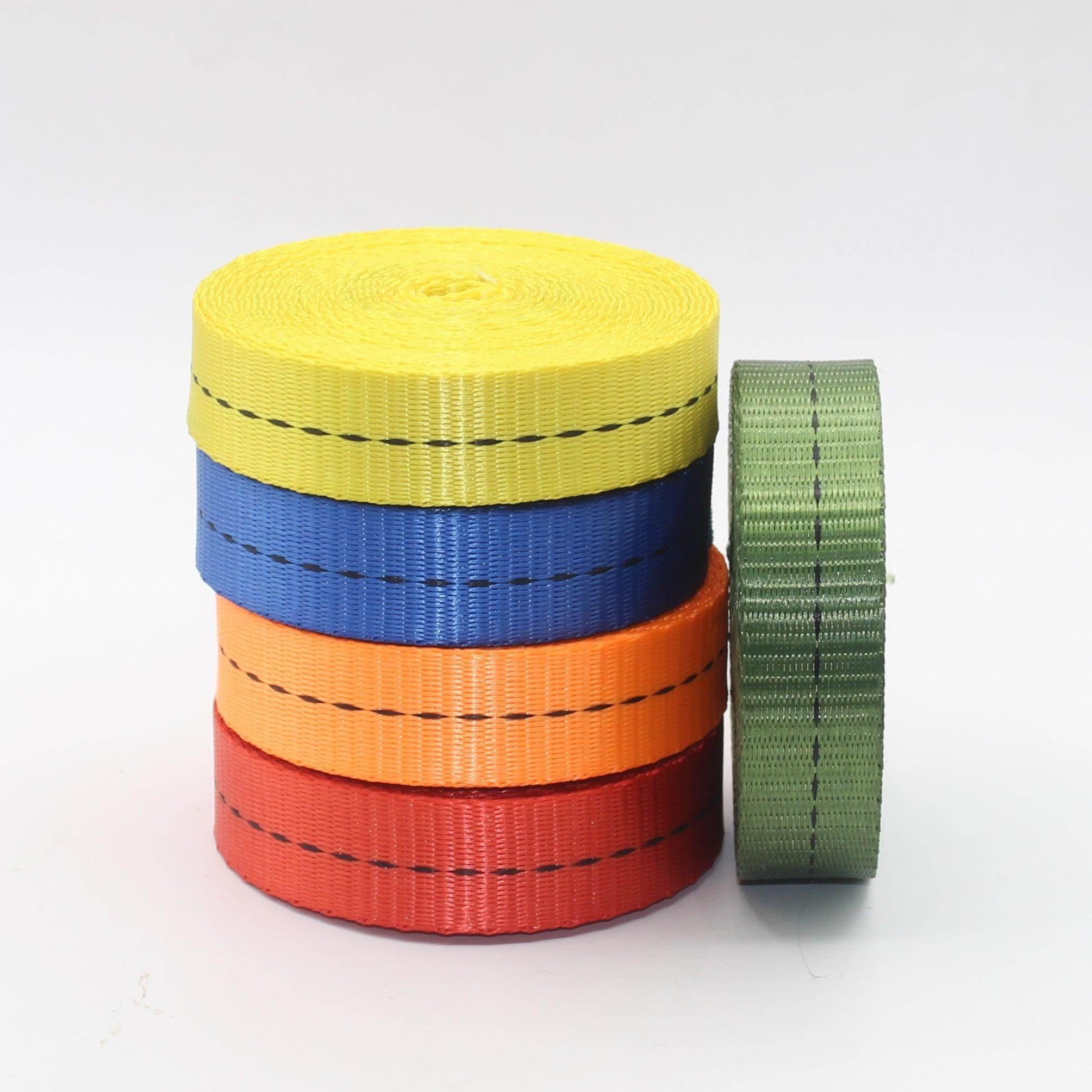 10 meters 25mm Polyester Webbing with Central Black Stitches #RUB3563 - ACCESSOIRES LEDUC BV