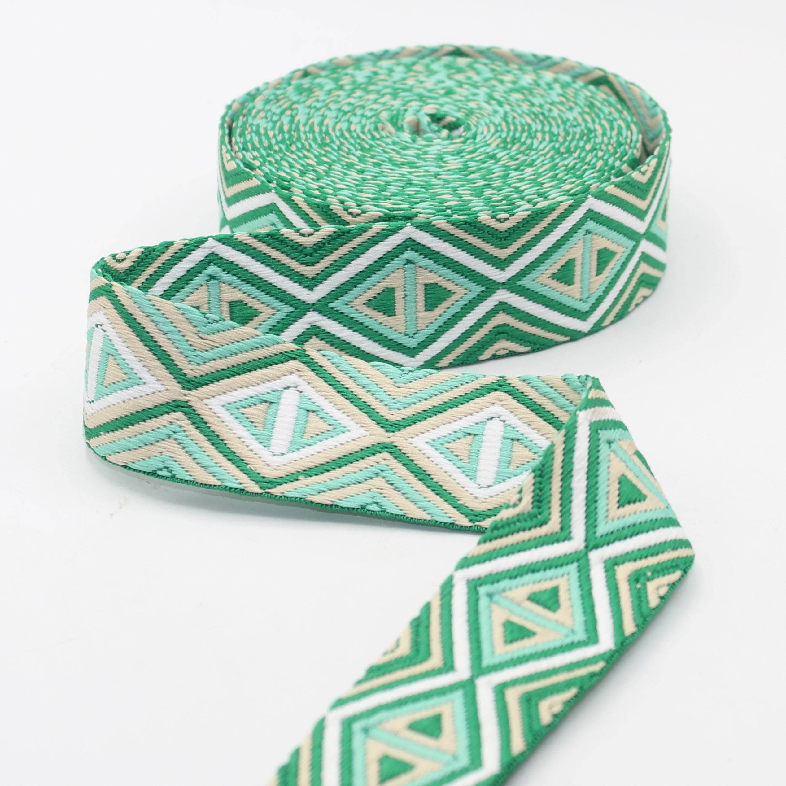 5 meters Ethnic Diamonds 38mm Webbing #RUB3564 - ACCESSOIRES LEDUC BV