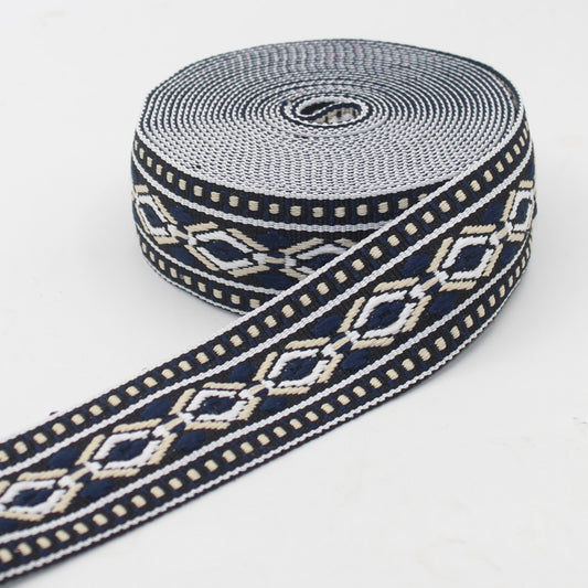 5 meters Ethnic Eyes 38mm Webbing #RUB3566 - ACCESSOIRES LEDUC BV