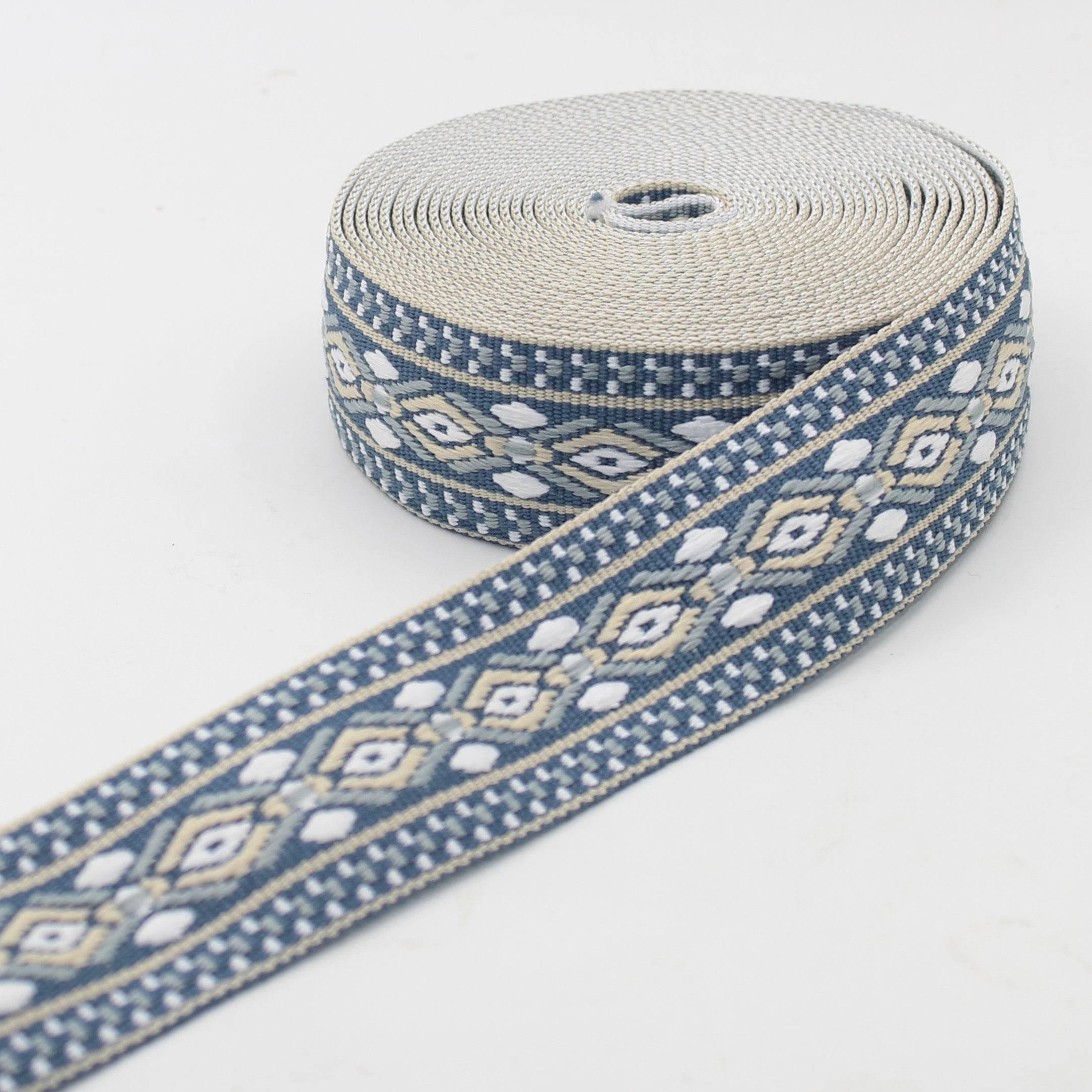 5 meters Ethnic Eyes 38mm Webbing #RUB3566 - ACCESSOIRES LEDUC BV