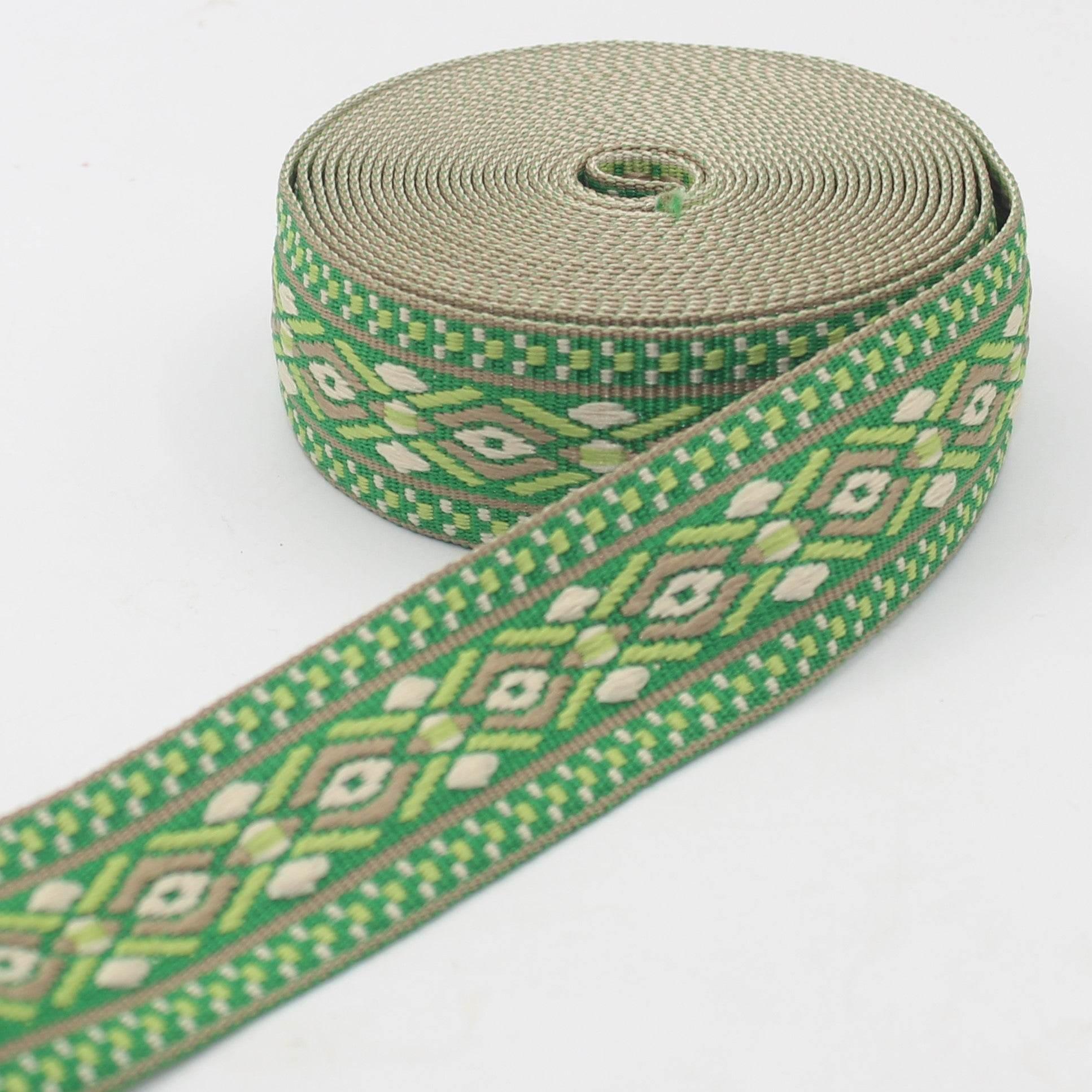 5 meters Ethnic Eyes 38mm Webbing #RUB3566 - ACCESSOIRES LEDUC BV