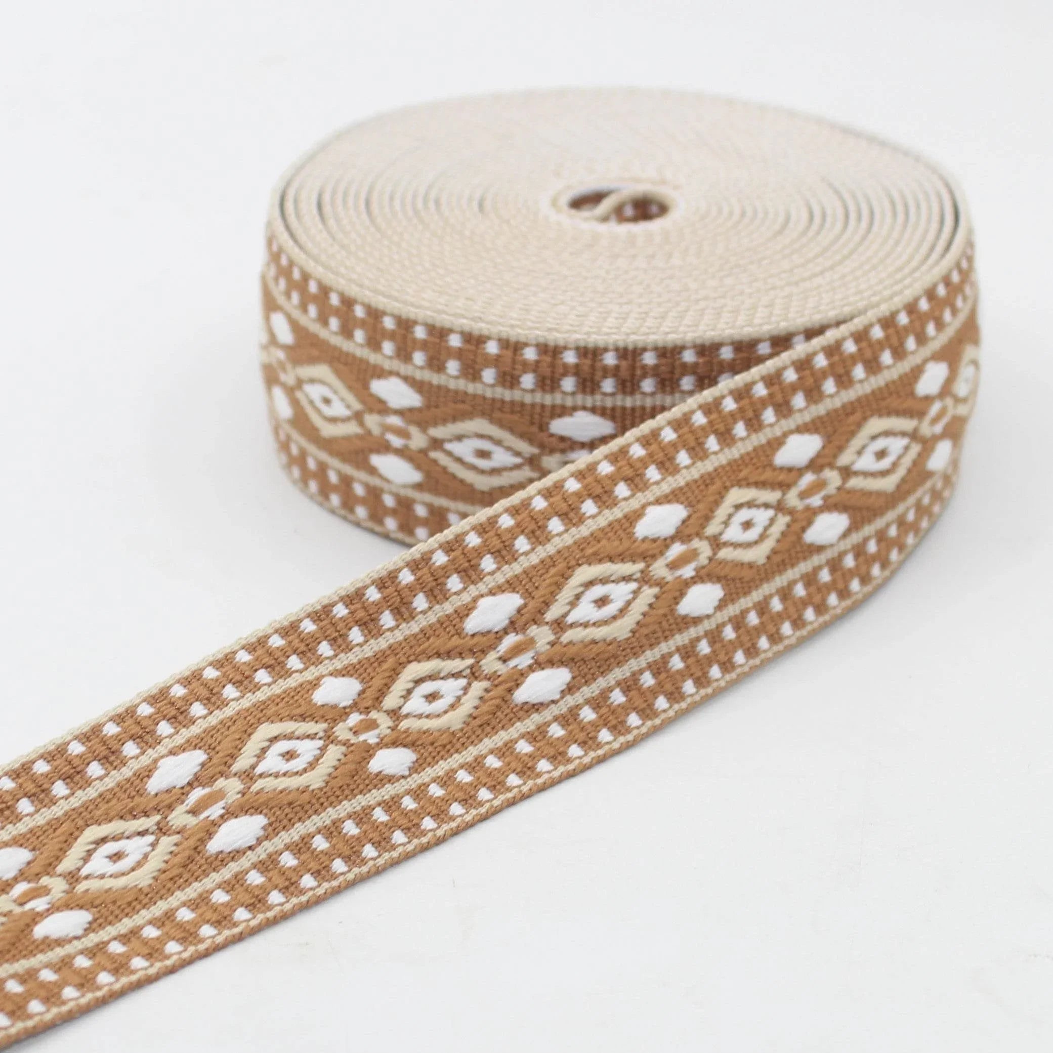 5 meters Ethnic Eyes 38mm Webbing #RUB3566 - ACCESSOIRES LEDUC BV