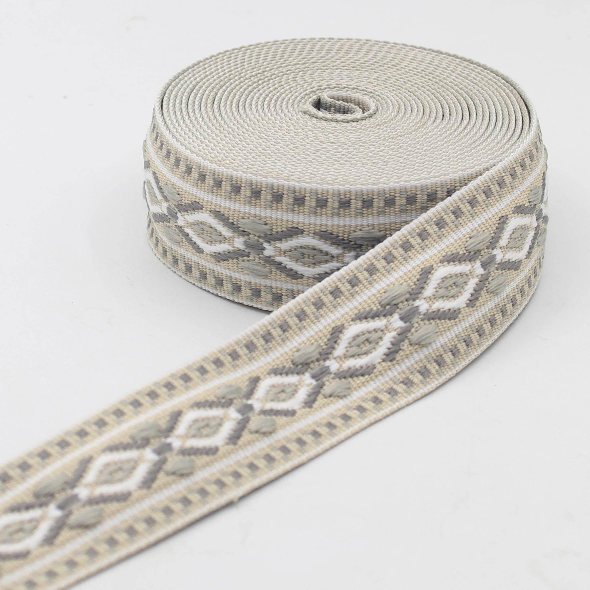 5 meters Ethnic Eyes 38mm Webbing #RUB3566 - ACCESSOIRES LEDUC BV