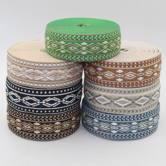 5 meters Ethnic Eyes 38mm Webbing #RUB3566