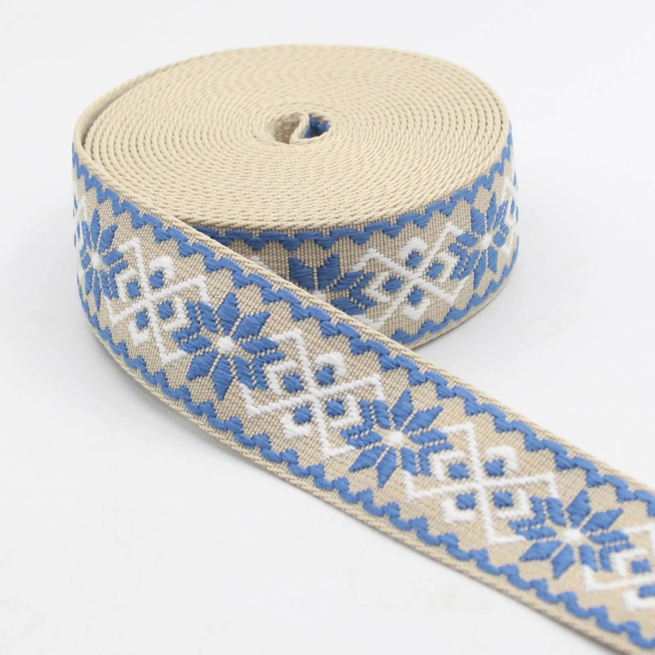 5 meters Ethnic Floral 38mm Webbing #RUB3568 - ACCESSOIRES LEDUC BV