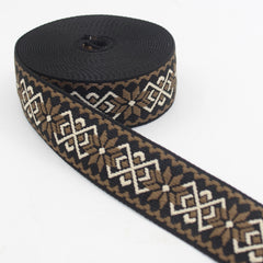 5 meters Ethnic Floral 38mm Webbing #RUB3568