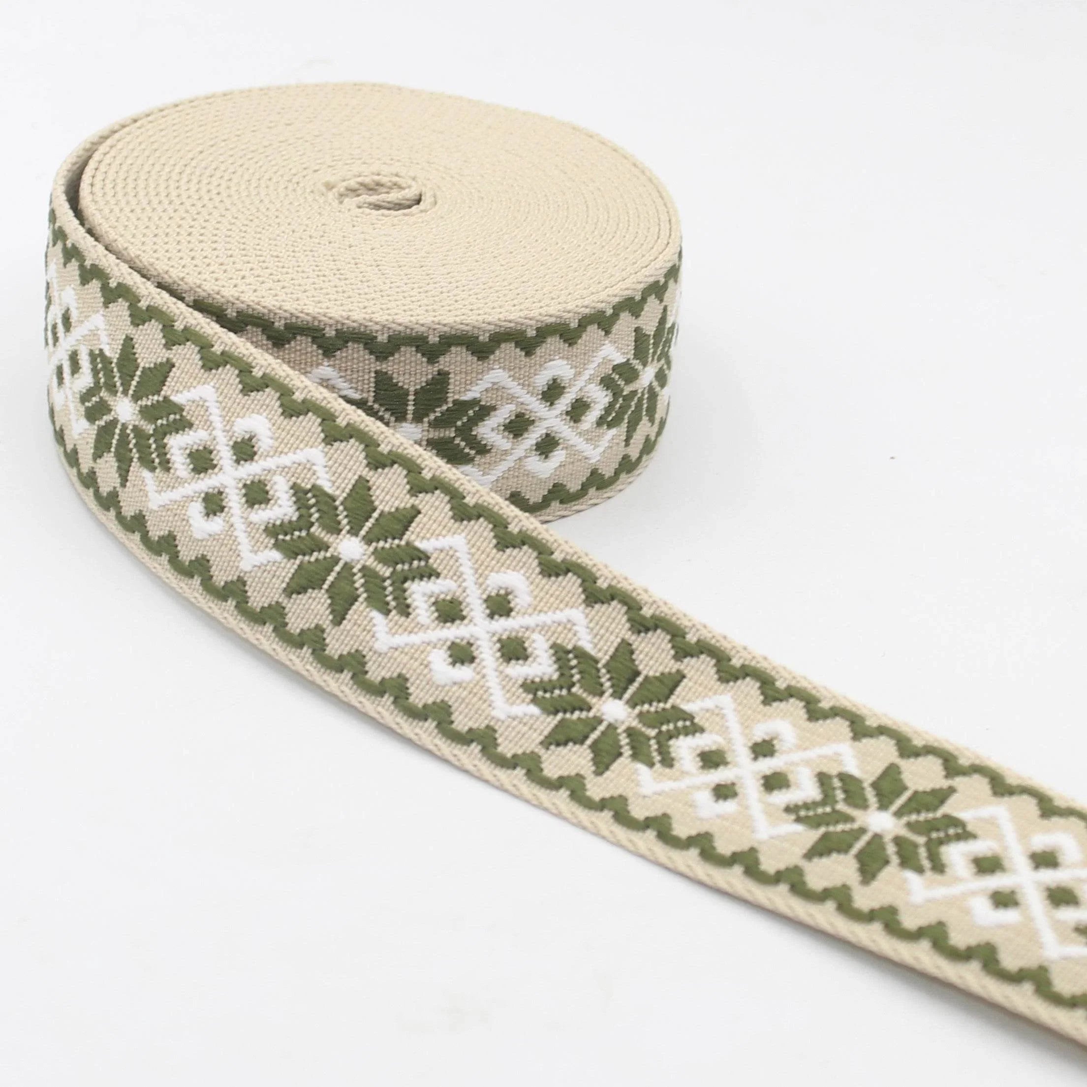 5 meters Ethnic Floral 38mm Webbing #RUB3568 - ACCESSOIRES LEDUC BV