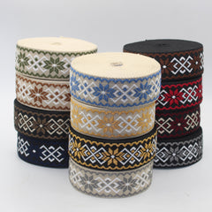 5 meters Ethnic Floral 38mm Webbing #RUB3568