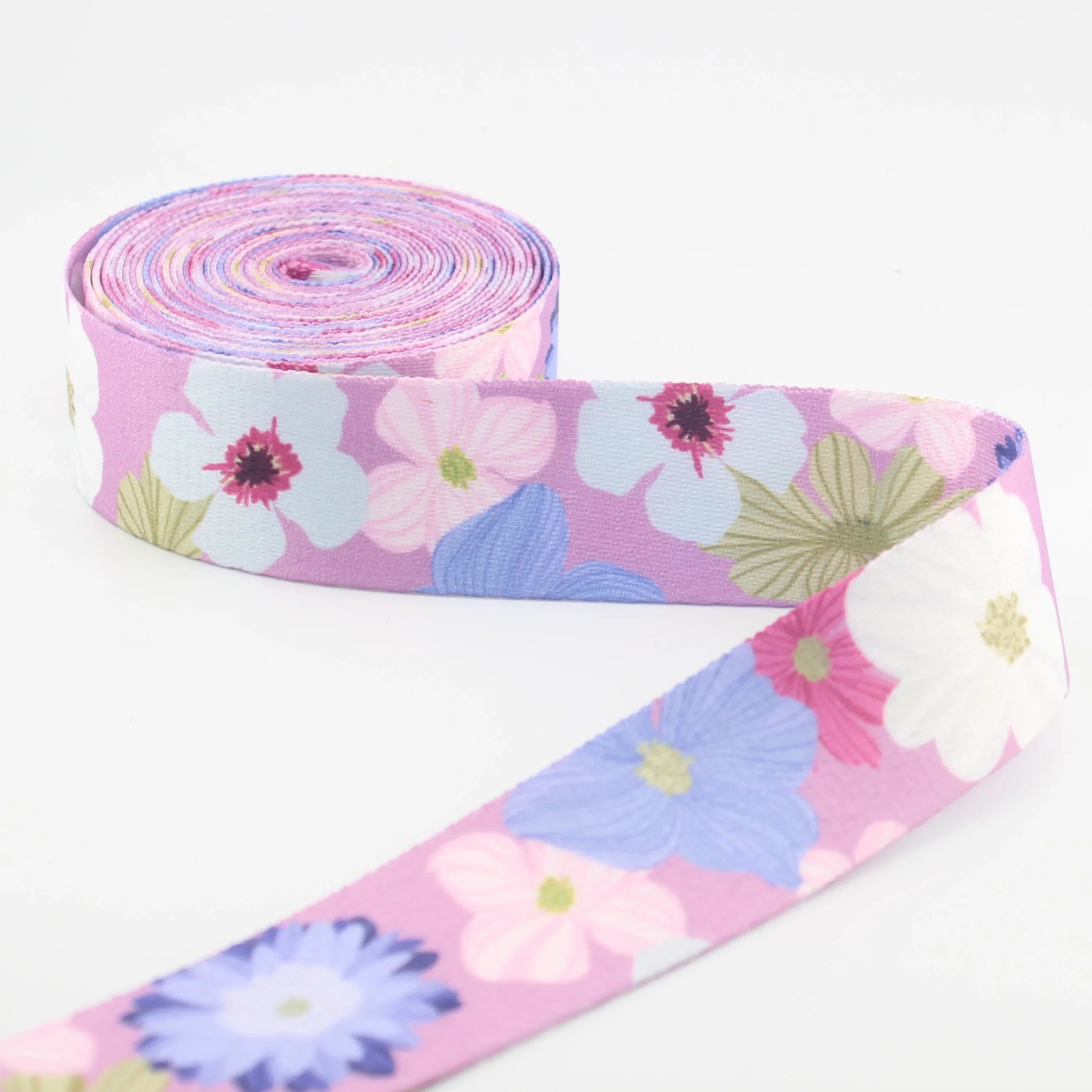 5 meters 38mm Floral Design Printed Polyester Webbing #RUB3580 - ACCESSOIRES LEDUC BV