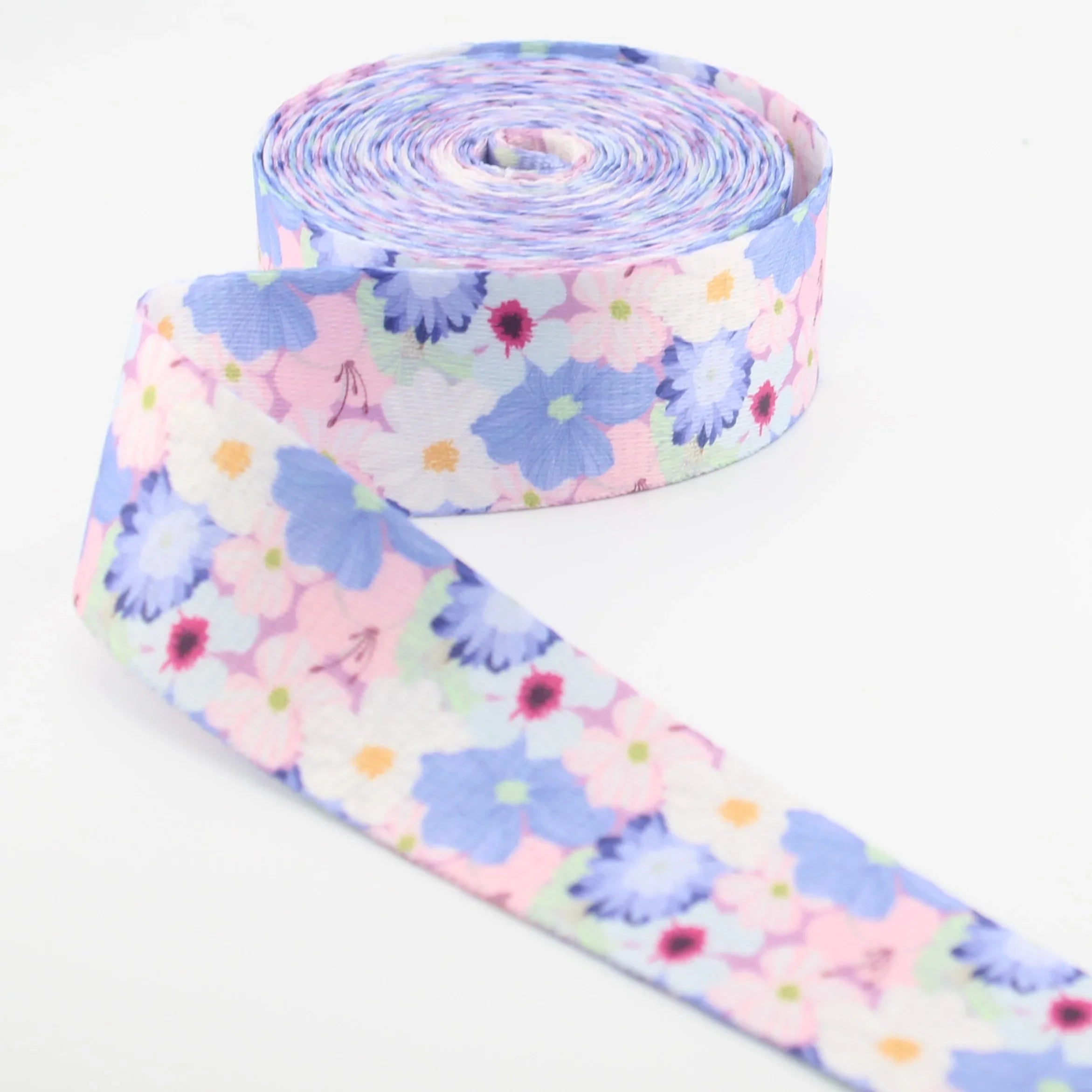 5 meters 38mm Floral Design Printed Polyester Webbing #RUB3580 - ACCESSOIRES LEDUC BV