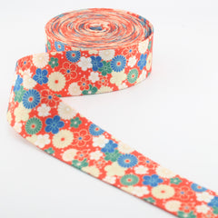 5 meters 38mm Floral Design Printed Polyester Webbing #RUB3580