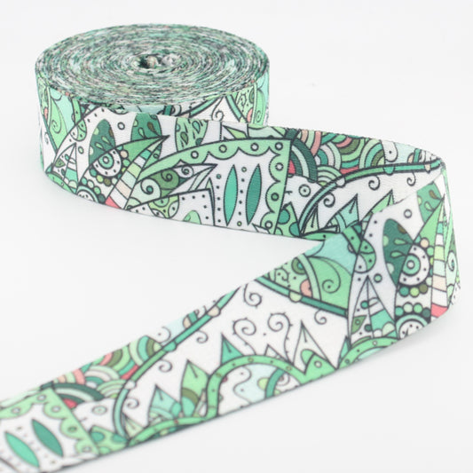 5 meters 38mm Paisley Design Printed Polyester Webbing #RUB3581