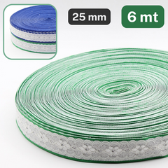 6 Meters White Floral Lace Trimming with Colored Edges (Blue or Green variants)