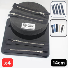 Set of 4 Trouser Metal Zippers - available in 12cm, 14cm, 16cm or 18cm - in Black, White, Blue, Navy, Beige or Brown