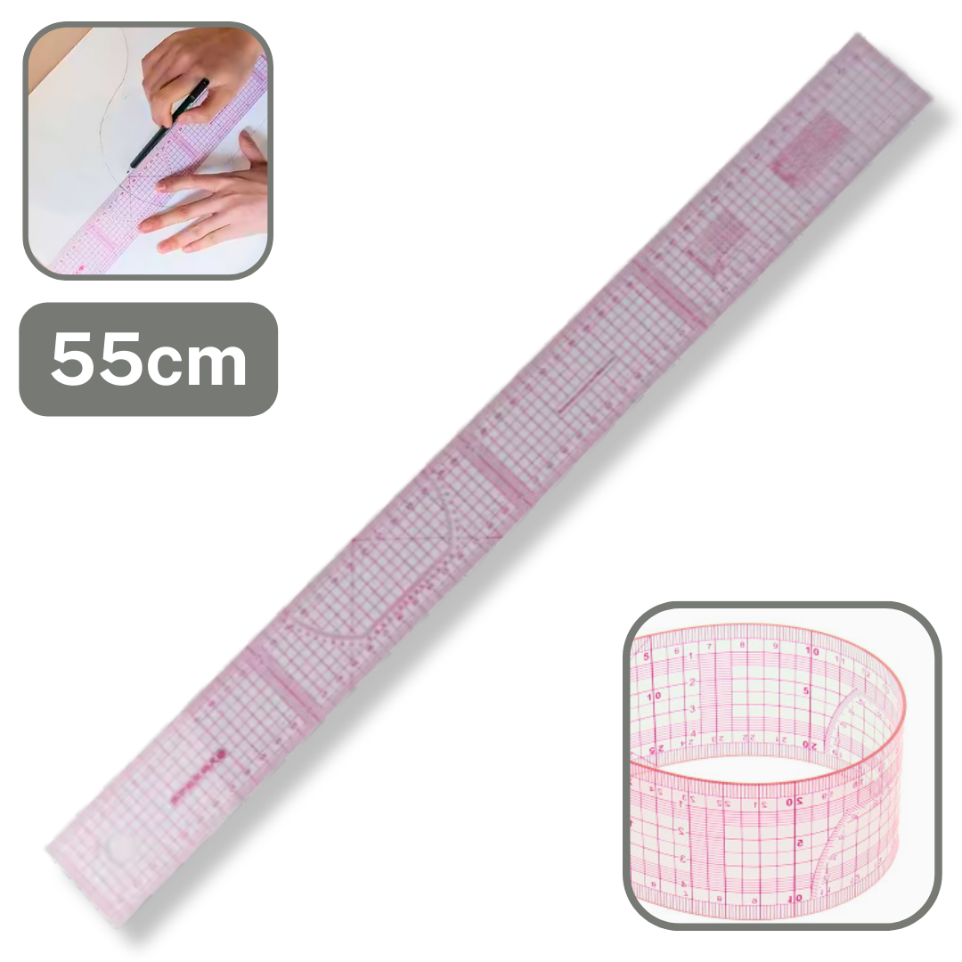 Multi-Purpose Grader’s Ruler, Flexible - 55cm - Japanese Ruler - Multi Function Numeral Ruler