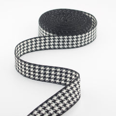 10 meters 25mm Ribbon with Houndstooth Pattern 100% Polyester