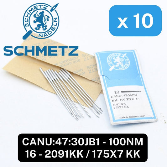 Set of 10 Professional SCHMETZ Sewing Machine Needles 100nm Size 16 2091kk 175x7kk Canu 47 30jb1 - ACCESSOIRES LEDUC BV