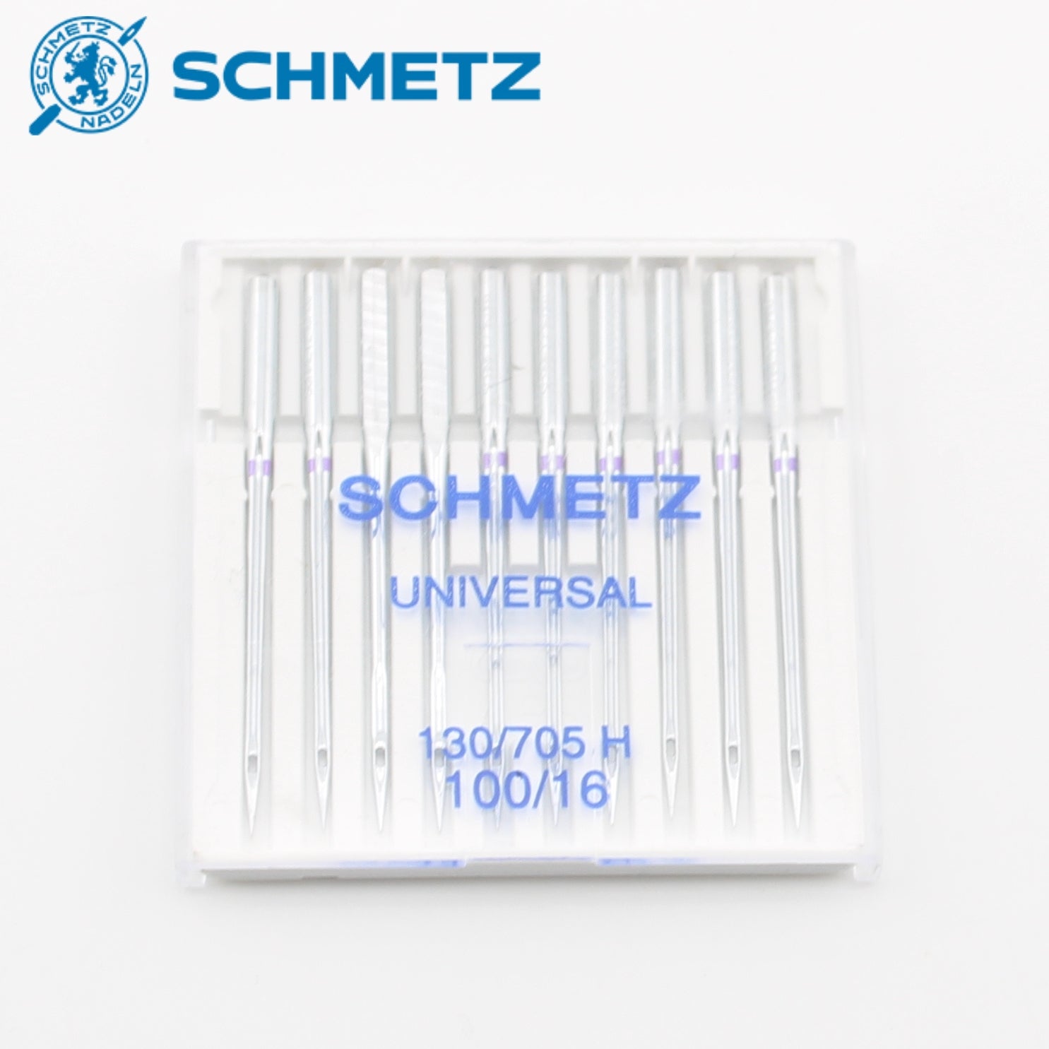Boîte d'aiguilles machine à coudre universelles Schmetz 130/705 H taille 100/16