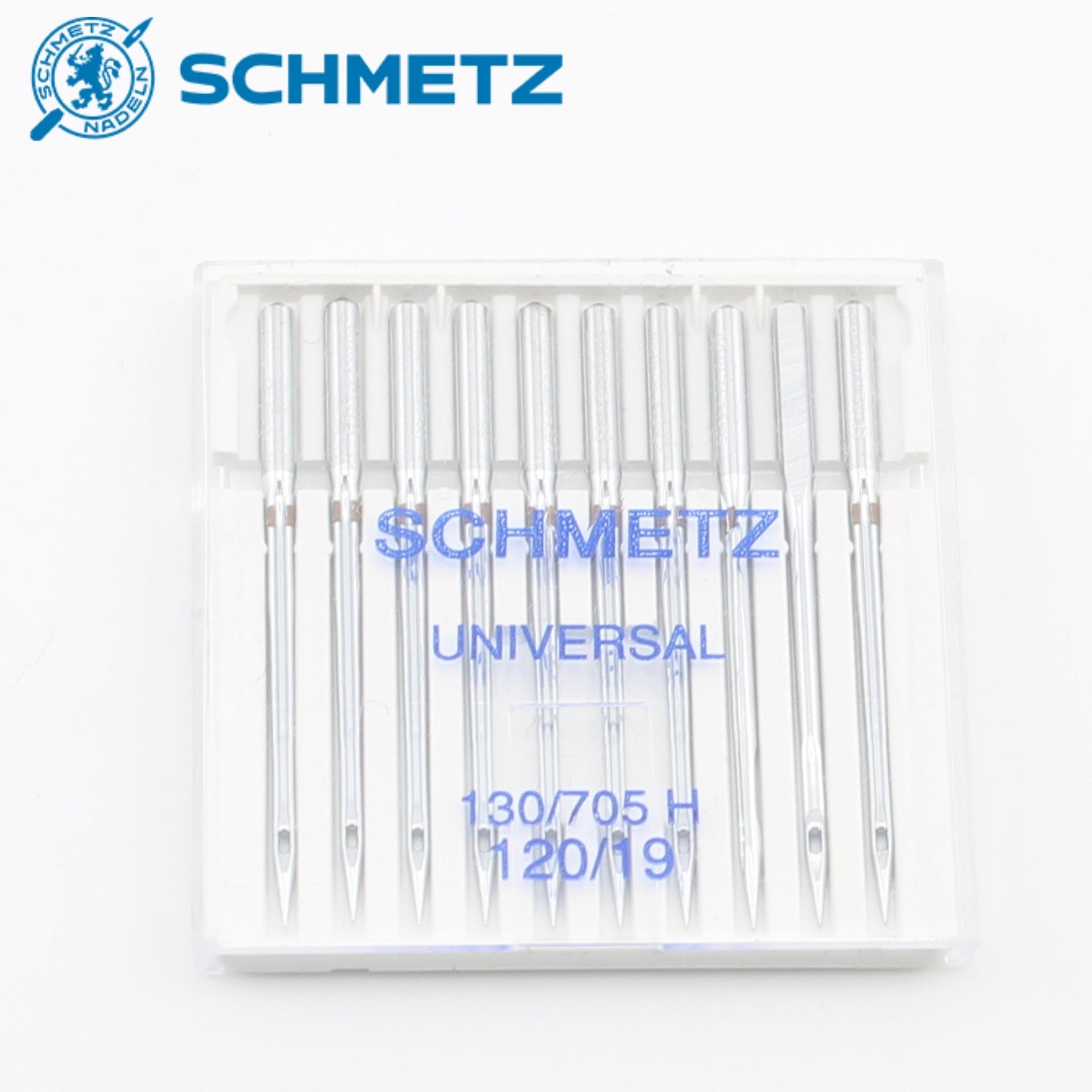 Boîte de 10 aiguilles machine à coudre universelles Schmetz 130/705 H 120/19