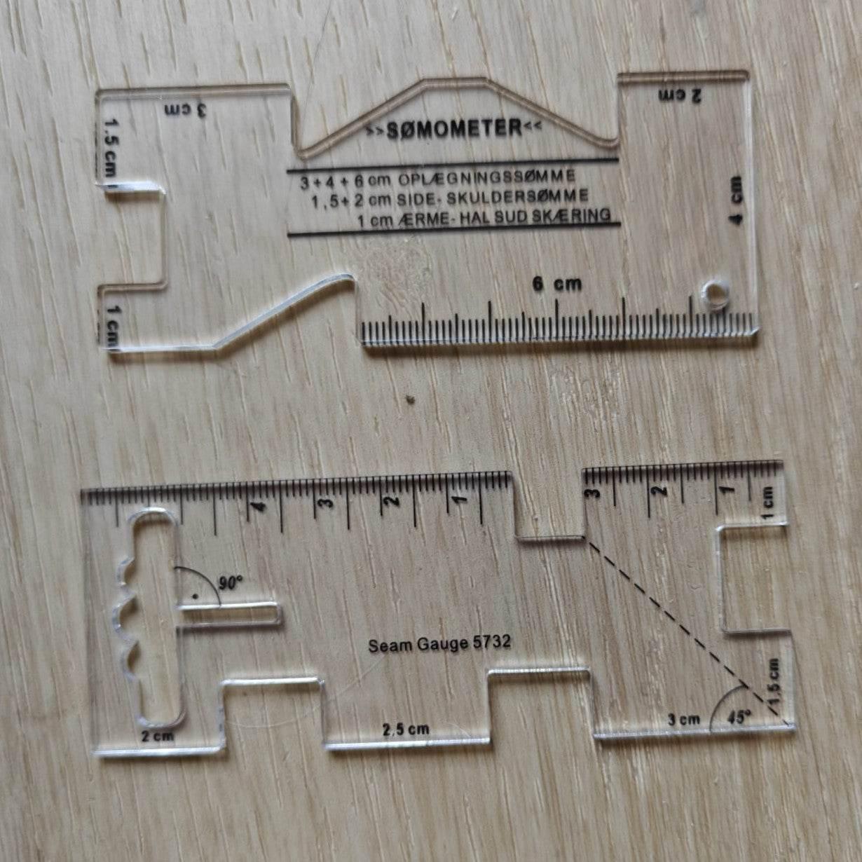 Seam Gauge and or Somometer rulers in Transparent plastic - ACCESSOIRES LEDUC BV