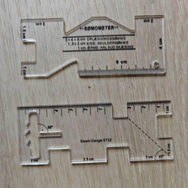 Seam Gauge and or Somometer rulers in Transparent plastic - ACCESSOIRES LEDUC BV