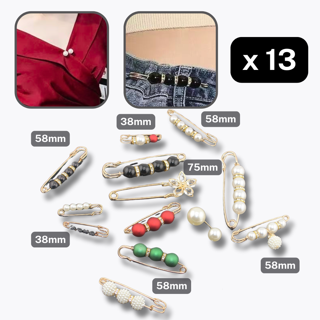 Sets of Pins, Broches, Decorative articles with Pearls, Beads etc