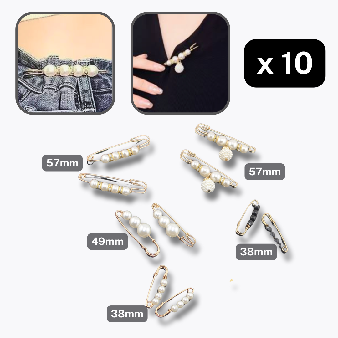 Sets of Pins, Broches, Decorative articles with Pearls, Beads etc