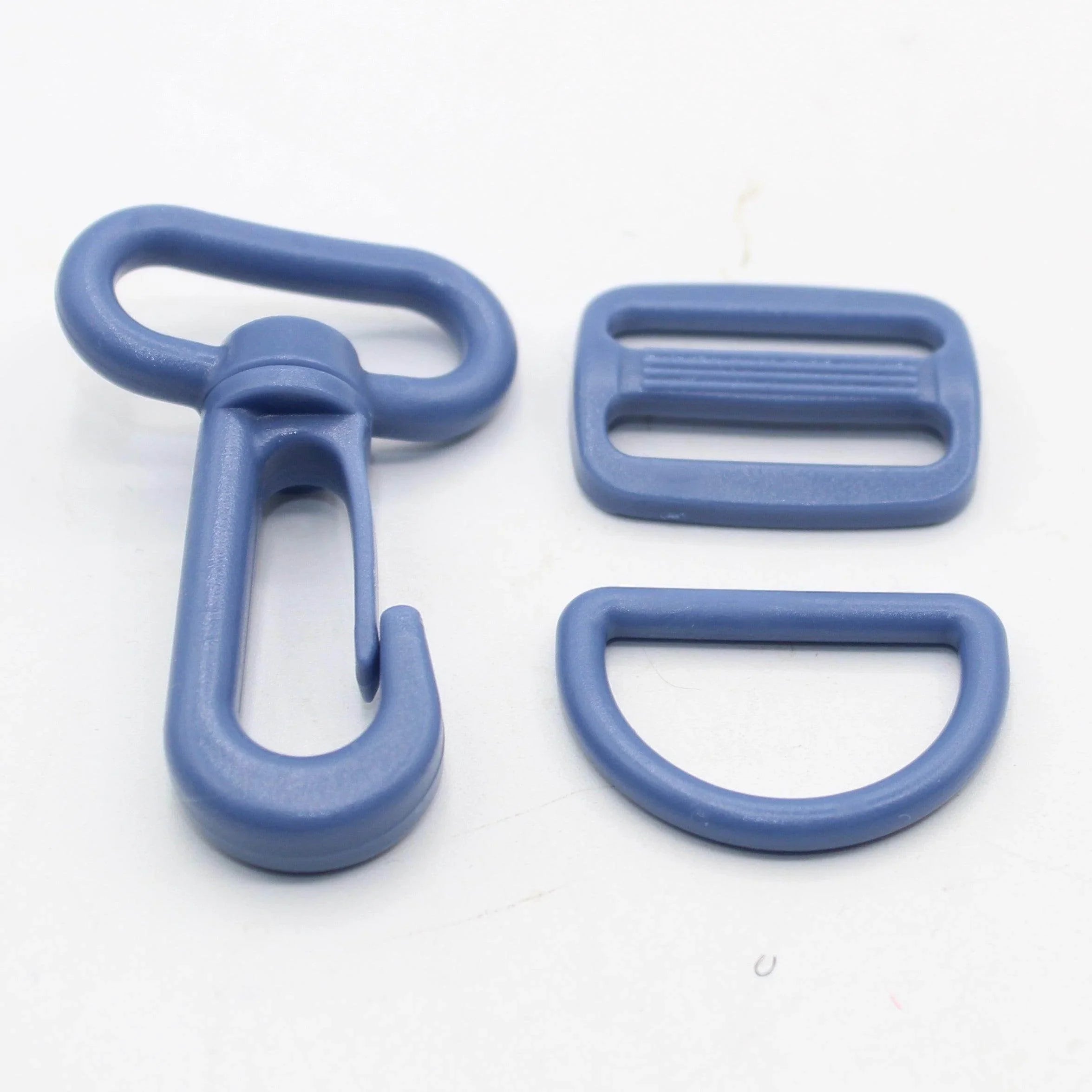 Set of 3 Colourful Nylon Buckles (1 fast clip + 1 sliding buckle + 1 D Ring) - 20mm/25mm - ACCESSOIRES LEDUC BV