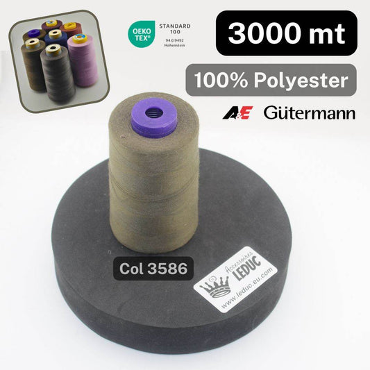 Cone of Overlock Yarn A+E Gutermann Permacore Made in Europe 3000 meters - ACCESSOIRES LEDUC BV