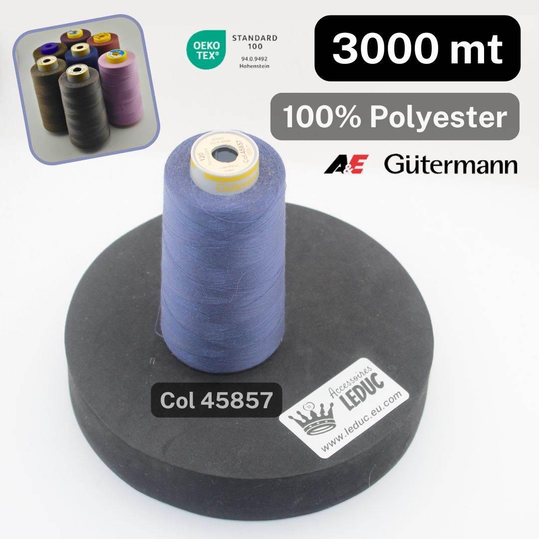 Cone of Overlock Yarn A+E Gutermann Permacore Made in Europe 3000 meters - ACCESSOIRES LEDUC BV