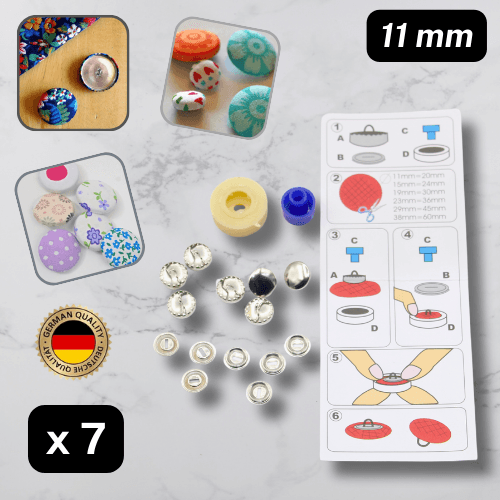 Covered Buttons Kit available in 11 15 19 23 29 and 38mm - ACCESSOIRES LEDUC BV