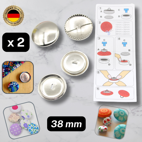 Covered Buttons Kit available in 11 15 19 23 29 and 38mm