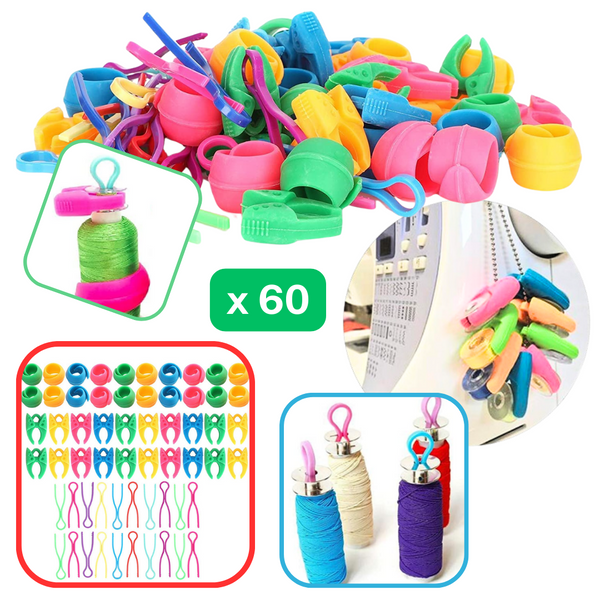60 pieces Thread Spool Silicone Buddies / Holder Clips / Clamps