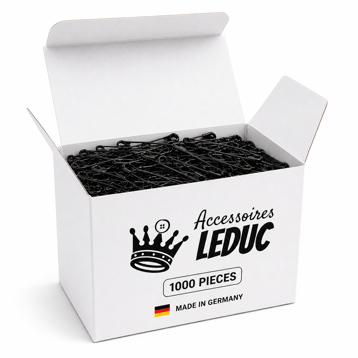 1000 Safety Pins 28–38 mm Black or Silver