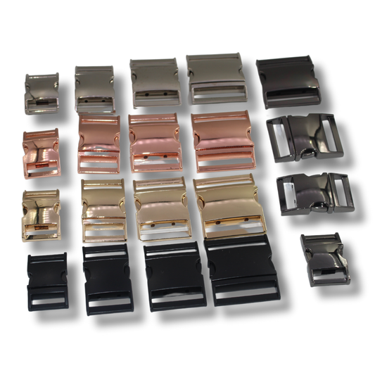 Set of 2 Metallic Clipsable Buckles available in 20mm, 25mm, 32mm or 38mm (in color Gold, Gunmetal, Mat Black, Pink Gold or Silver) #BMEx068 - ACCESSOIRES LEDUC BV