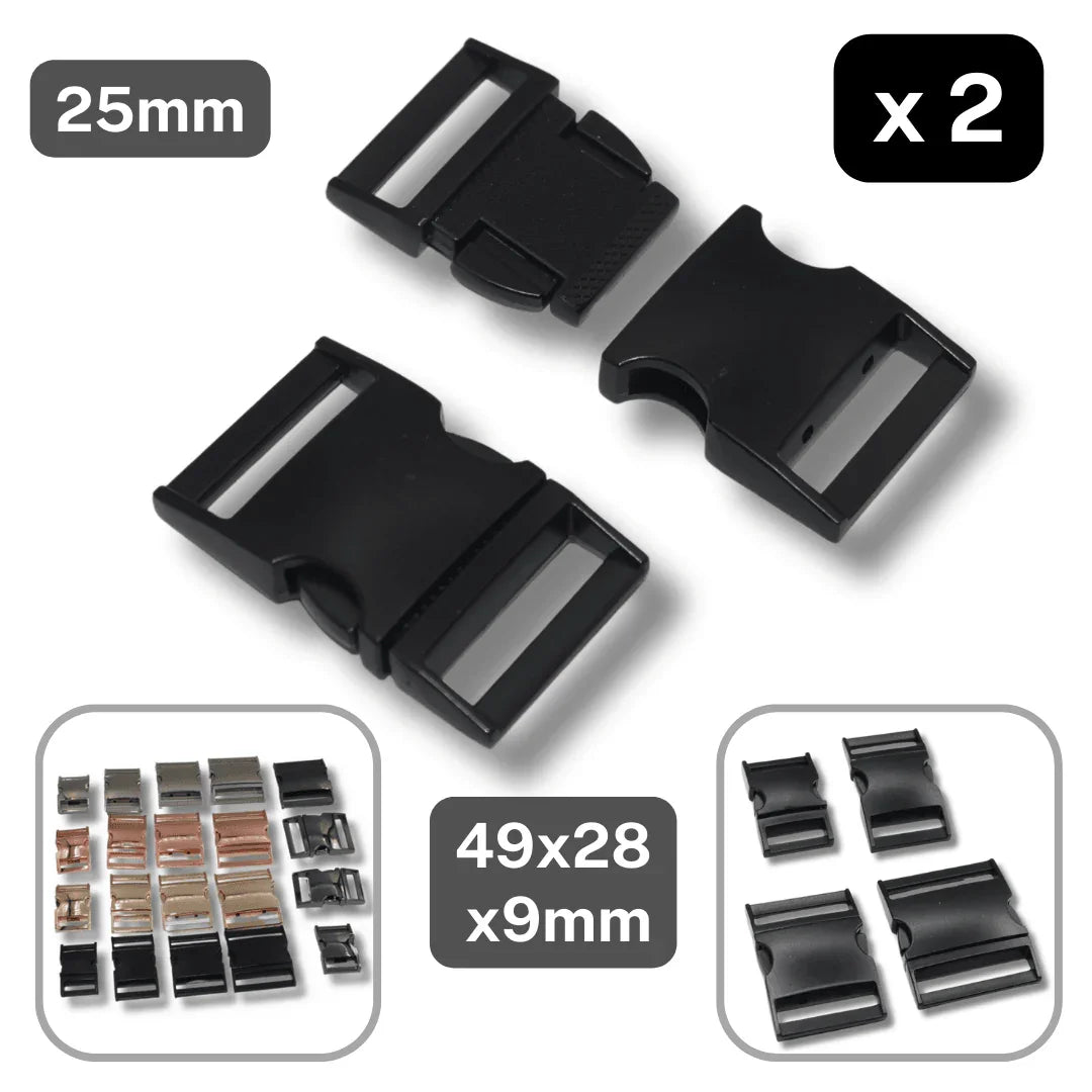 Set of 2 Metallic Clipsable Buckles available in 20mm, 25mm, 32mm or 38mm (in color Gold, Gunmetal, Mat Black, Pink Gold or Silver) #BMEx068 - ACCESSOIRES LEDUC BV