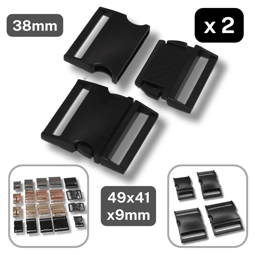 Set of 2 Metallic Clipsable Buckles available in 20mm, 25mm, 32mm or 38mm (in color Gold, Gunmetal, Mat Black, Pink Gold or Silver) #BMEx068 - ACCESSOIRES LEDUC BV
