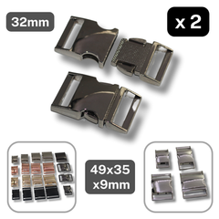 Set of 2 Metallic Clipsable Buckles available in 20mm, 25mm, 32mm or 38mm (in color Gold, Gunmetal, Mat Black, Pink Gold or Silver) #BMEx068