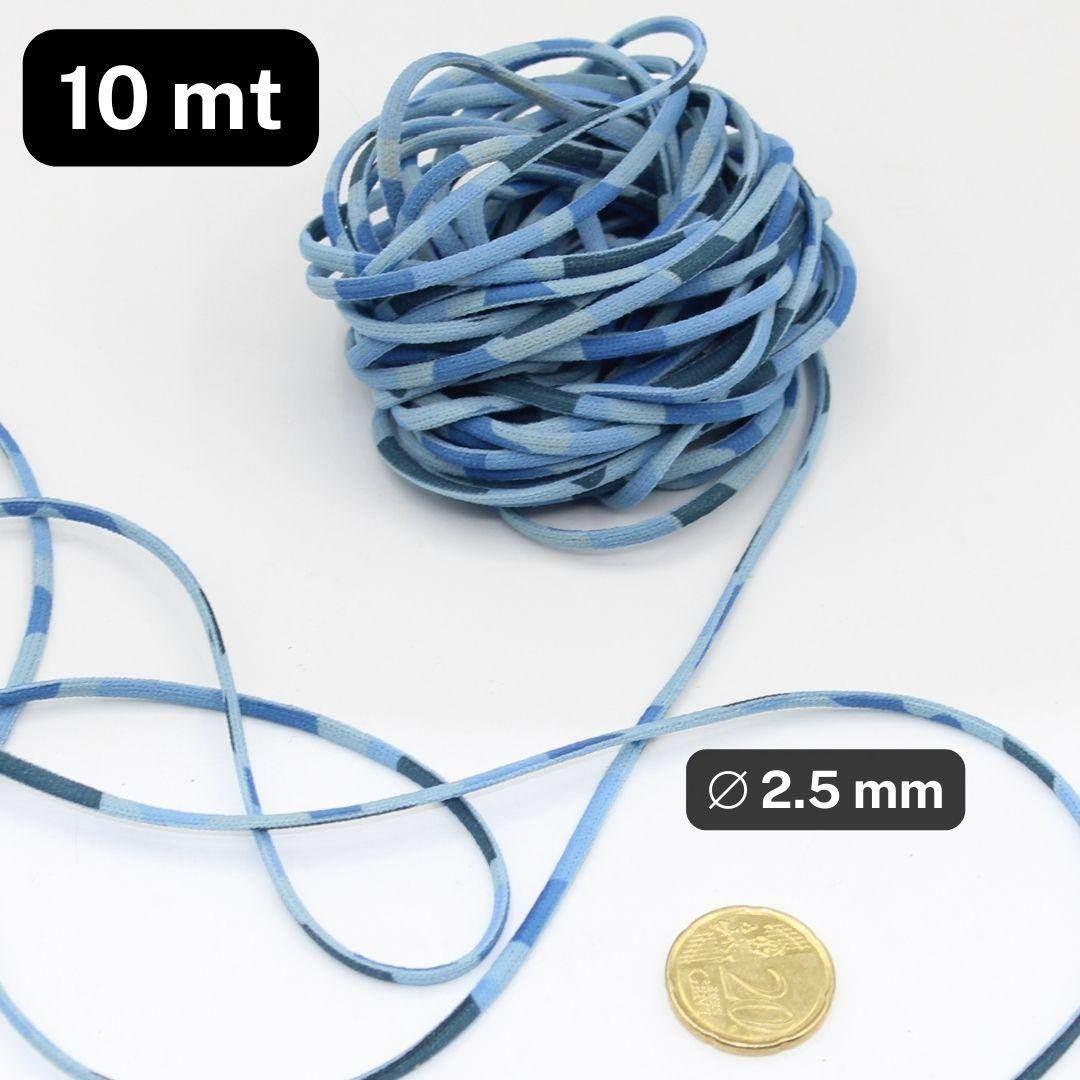 10 meters Blue Camouflage Elastic 2.5mm - ACCESSOIRES LEDUC BV