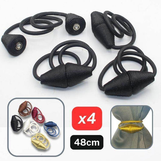 2 pairs (4 pieces - suitable for 2 windows) Magnetic Conic Tie-Backs for Curtains - ACCESSOIRES LEDUC BV