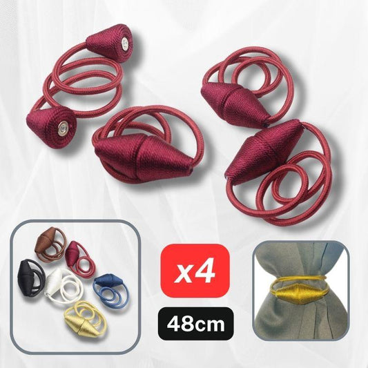 2 pairs (4 pieces - suitable for 2 windows) Magnetic Conic Tie-Backs for Curtains - ACCESSOIRES LEDUC BV
