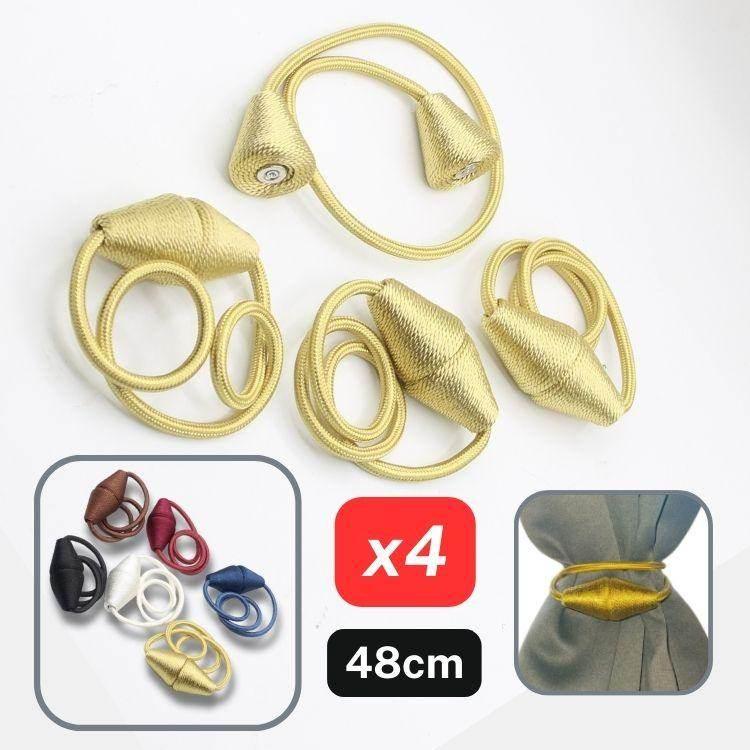 2 pairs (4 pieces - suitable for 2 windows) Magnetic Conic Tie-Backs for Curtains #EMB06 - ACCESSOIRES LEDUC BV