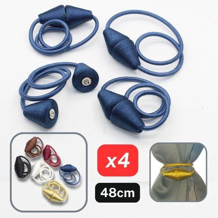 2 pairs (4 pieces - suitable for 2 windows) Magnetic Conic Tie-Backs for Curtains #EMB06 - ACCESSOIRES LEDUC BV