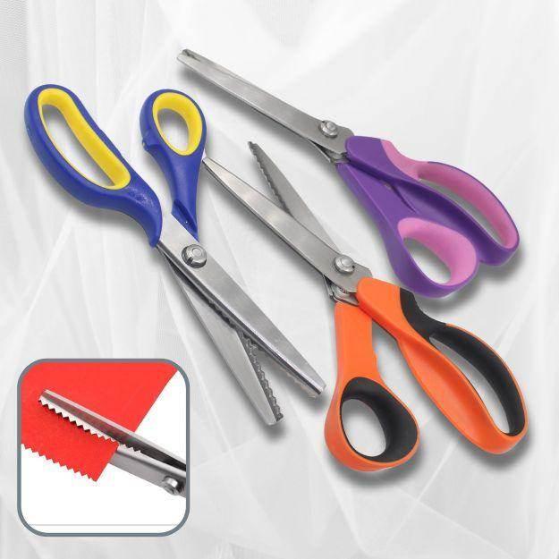 Colourful Pinking Shears Scissors, 5mm Teeth, Size 23.5cm - ACCESSOIRES LEDUC BV