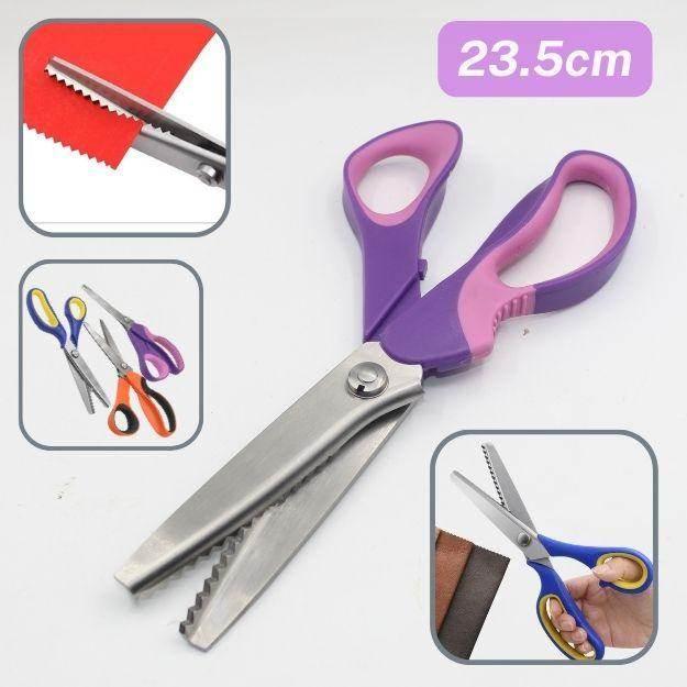 Colourful Pinking Shears Scissors, 5mm Teeth, Size 23.5cm - ACCESSOIRES LEDUC BV